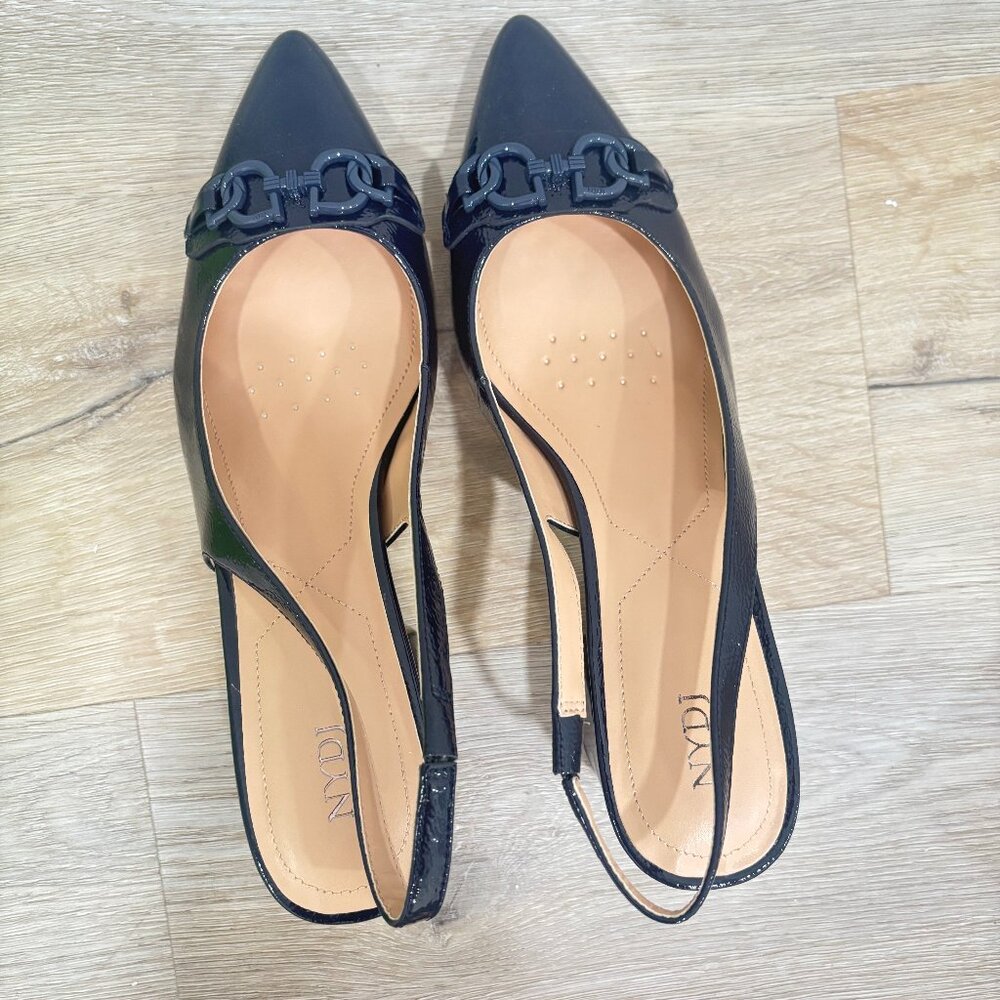 NYDJ Sanya Slingback Heels — Navy